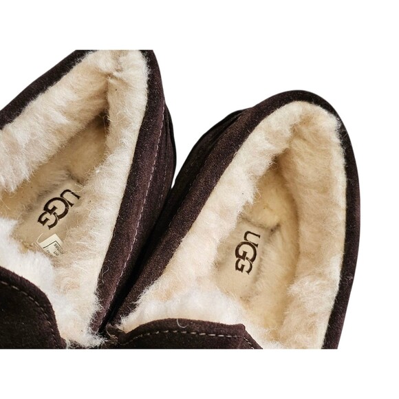 UGG Ascot Slip On Loafers Espresso Brown Comfort Shoes Wool Sherpa Lined Mens 7 - Picture 11 of 15